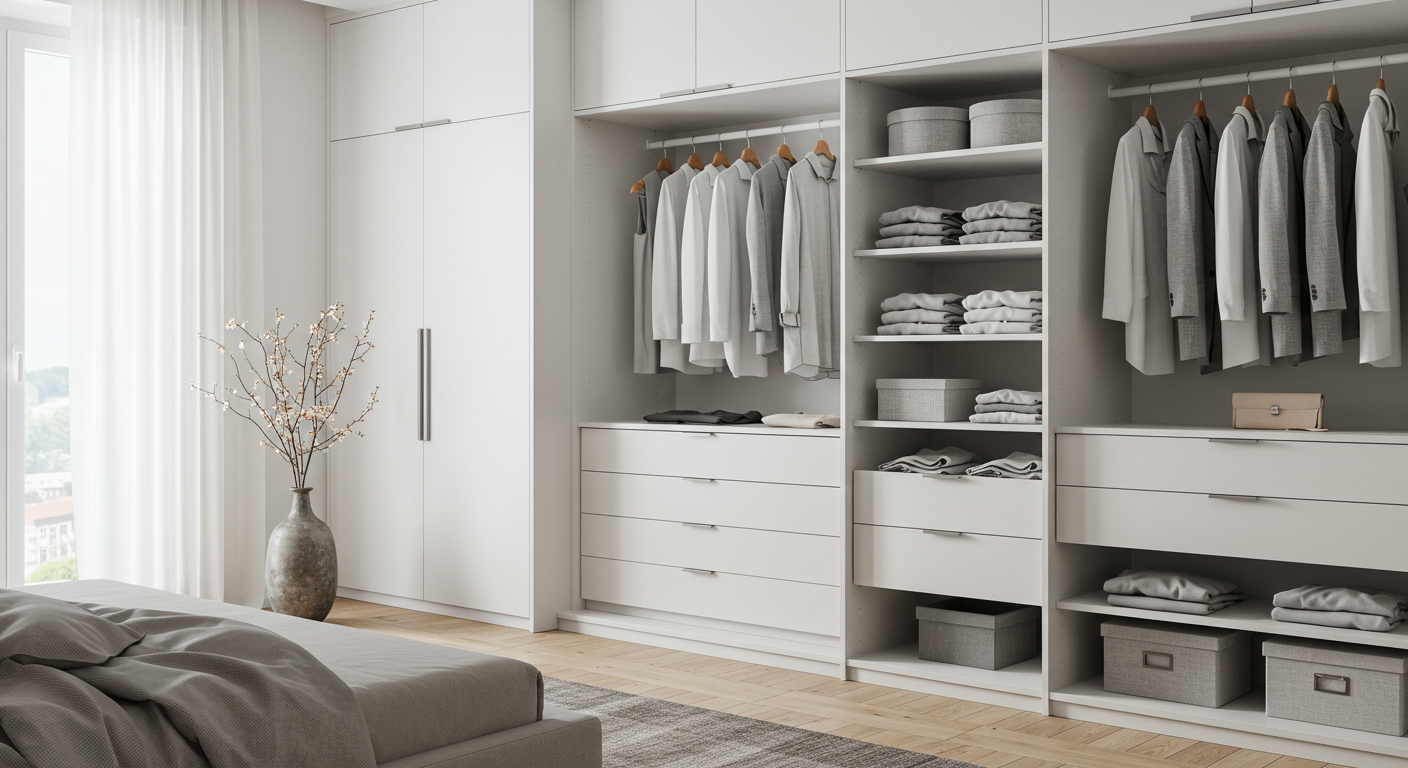 Armadio minimalista camera da letto